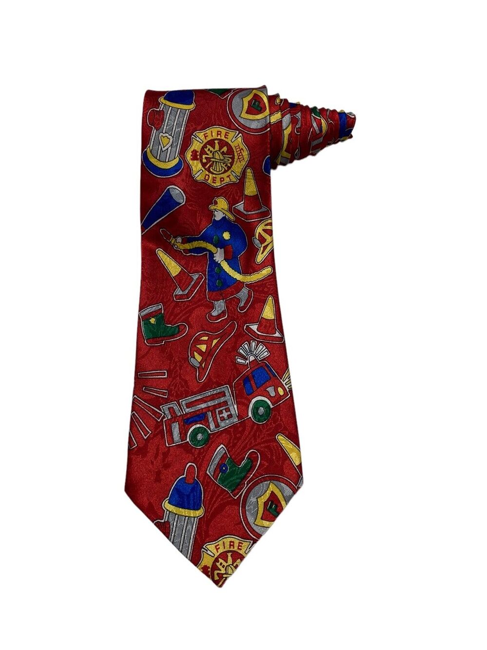 Renaissance Fire Fighter Helmet Fire Truck Hose Hydrant Novelty Necktie